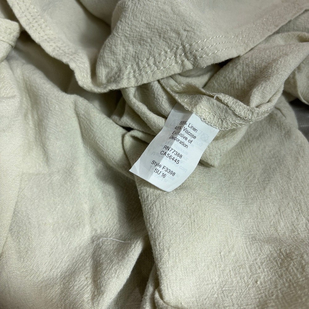 Madewell Women's size Medium Embroidered Belted Tunic Dress Linen Boho Peasant - Picture 9 of 10